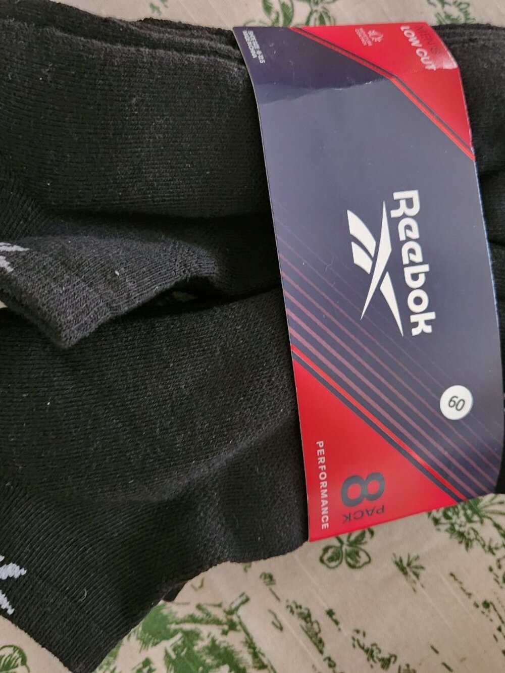 Reebok Men's Low Cut Socks Black 8 Pairs New